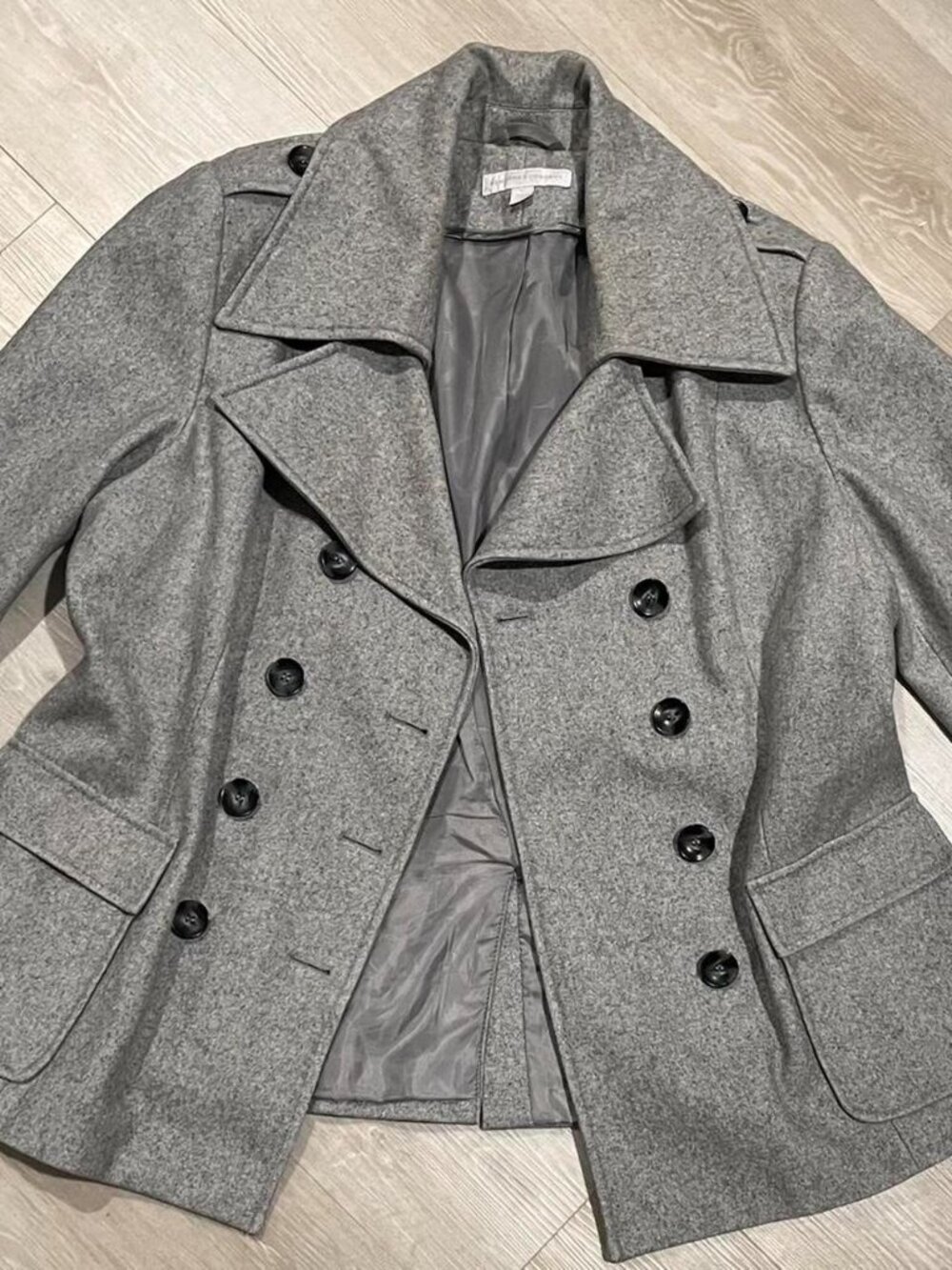 New York & Company Women's wool blend Grey Peacoat/Blazer XL